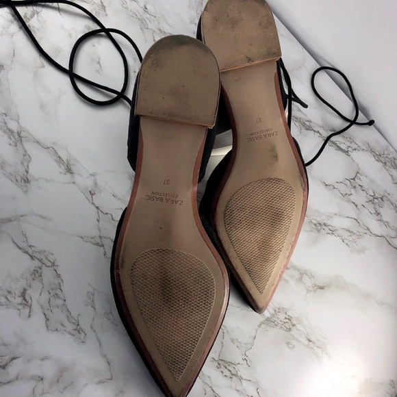 Zara Lace Up Pointed Flats - Picture 2 of 5